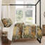 Provence Washed Linen Gold Yellow Victorian Print Shabby Elegance Comforter Set with Pillow Shams-102145160
