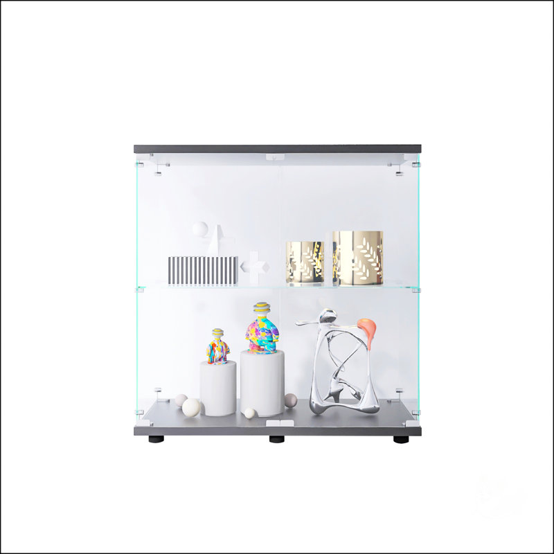 Vitrine en verre 2 couches, Noir