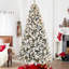 Arbre de Noël floqué avec support en métal-1733558869