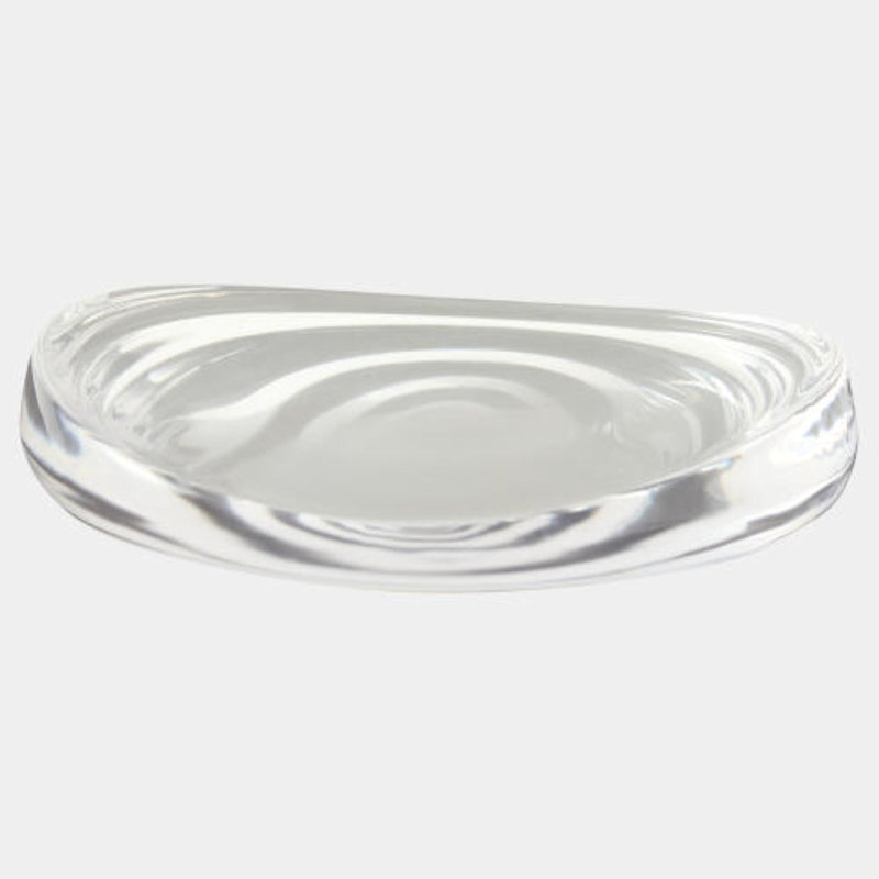 Dune Glass Decorative Bowl, Silver, 2" H x 9" W x 9" D
