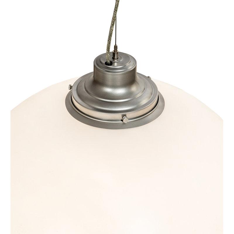 Luminaire suspendu transitionnel à une lumière Boyka 71F23855291B4970AFA47E9F11FBE2E5 de la collection Bola en finition nickel, 24 po