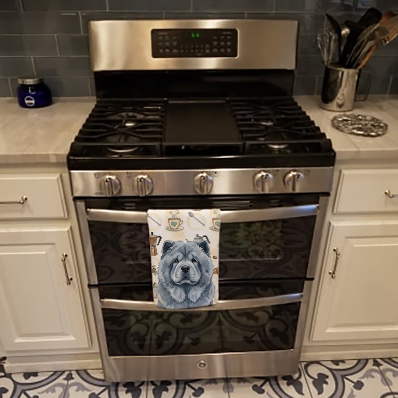 Blue Chow Chow Coffee Bar Kitchen Towel, Blue Chow Chow
