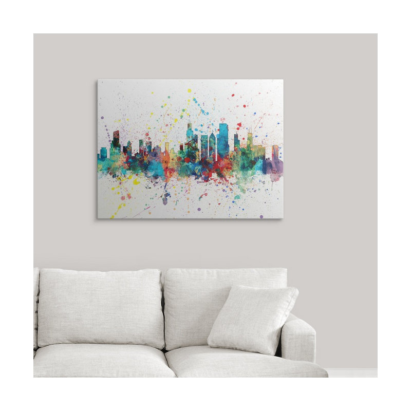 «Chicago Illinois Skyline» par Francy, impression, H 36 po x l 48 po x P 1,5 po, Toile