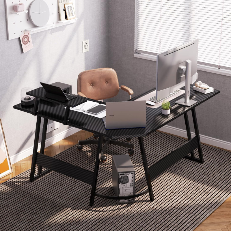 L-Shaped MDF Steel Computer Desk