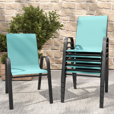 Ensemble de chaises de salle à manger d'extérieur en tissu 6 pièces Teslin
