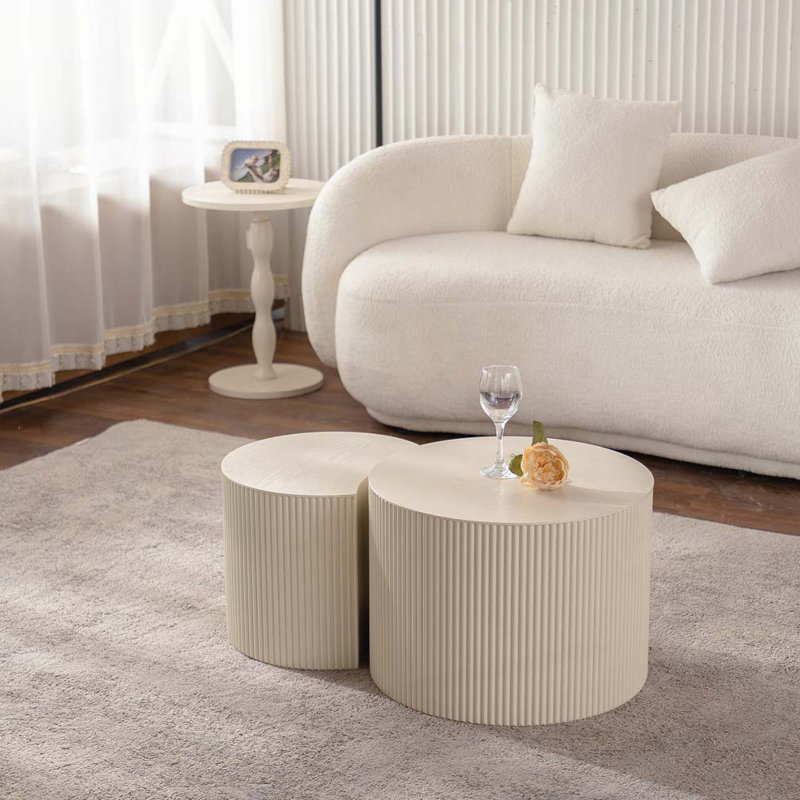 Ensemble de tables basses rondes, H 14,92 po x L 33,86 po x l 33,86 po