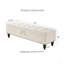 Banc repose-pieds 59 po avec rangement en tissu beige-169924727