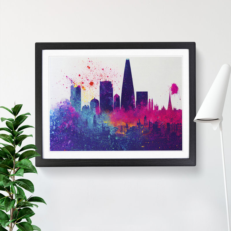 Skyscraper Skyline Vol.2 Abstract - Single Picture Frame Print, 25cm H x 34cm W x 2cm D, Black Framed