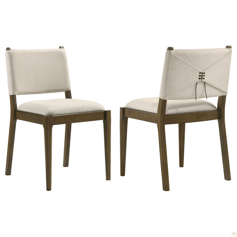 Chaise d'appoint de salle à manger rembourrée Crispin Brown (ensemble de 2)