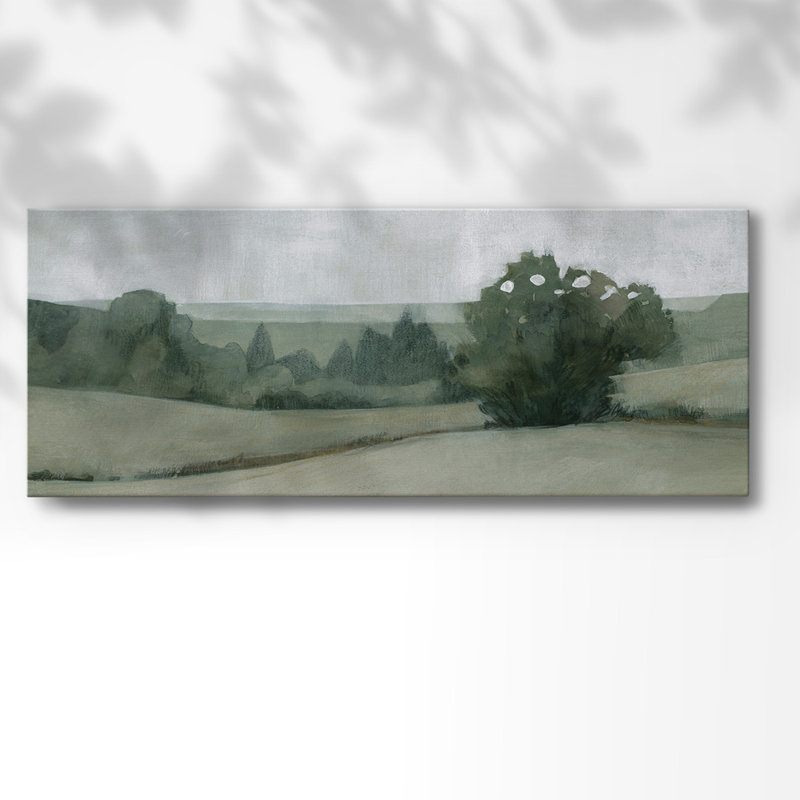 " Soft Green Landscape II ", 12" H x 30" W x 1.5" D