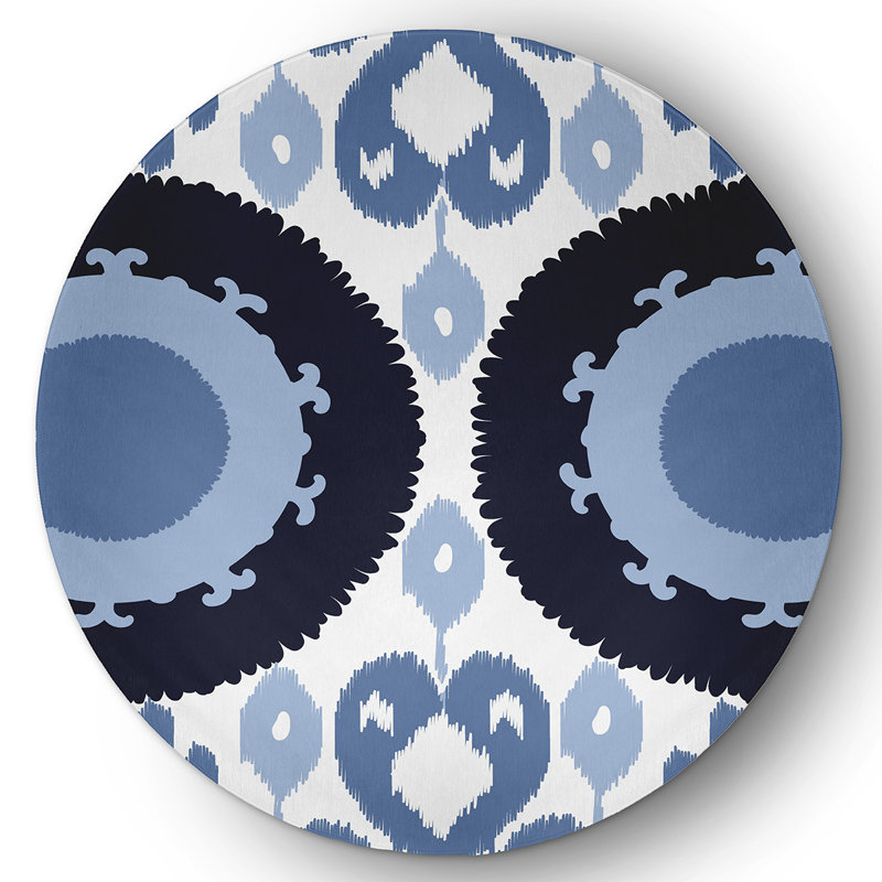 Malwae Chenille Oriental Indoor Rug, Round 5'