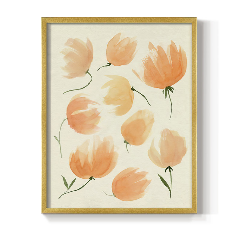 Fallen Flowers II, reproduction encadrée - bois massif, H 20 po x l 16 po