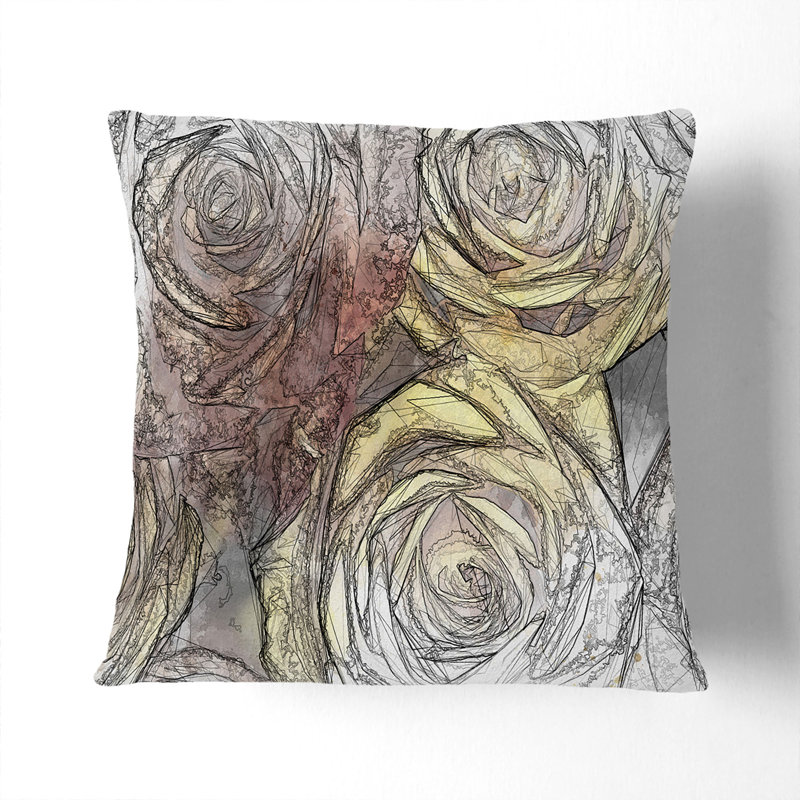 Abstract Square Throw Cushion, 55cm H x 55cm W x 20cm D