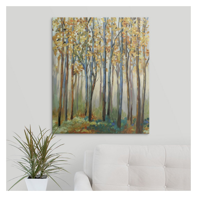 «Allison Pearce» par Anjelo Golden Leaves, H 48 po x l 40 po x P 1,5 po, Toile
