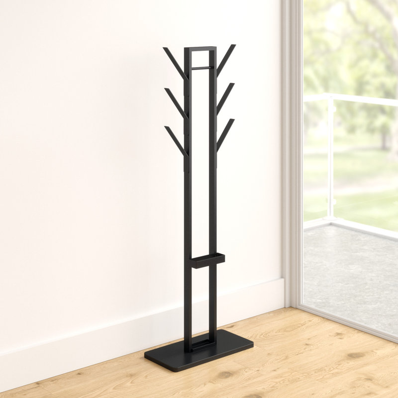 Catron Steel Freestanding Coat Rack, Black