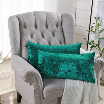 Housse de coussin lombaire en velours froissé
