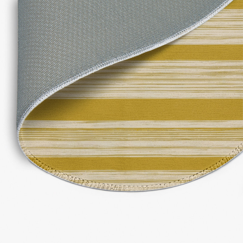 Tapis intérieur / extérieur beige HorizontalStripes, Rond 5 pi