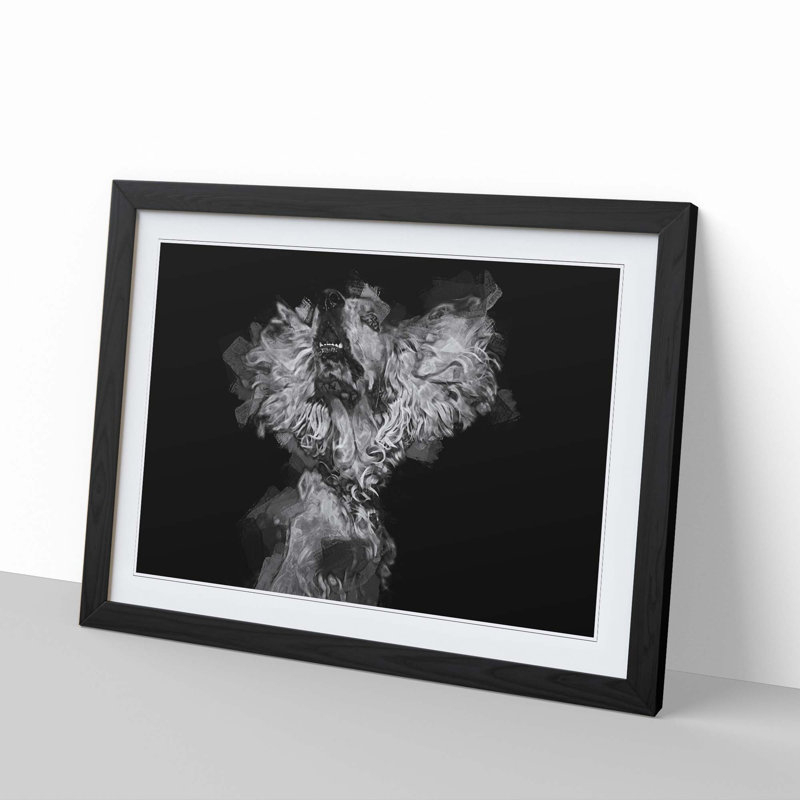 Cocker Spaniel in Abstract - Picture Frame Graphic Art Print, 62cm H x 87cm W x 2cm D, Black Framed