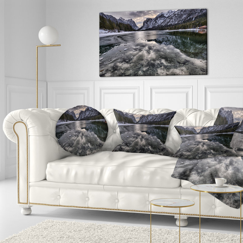 Coussin lombaire paysage de montagne avec glace