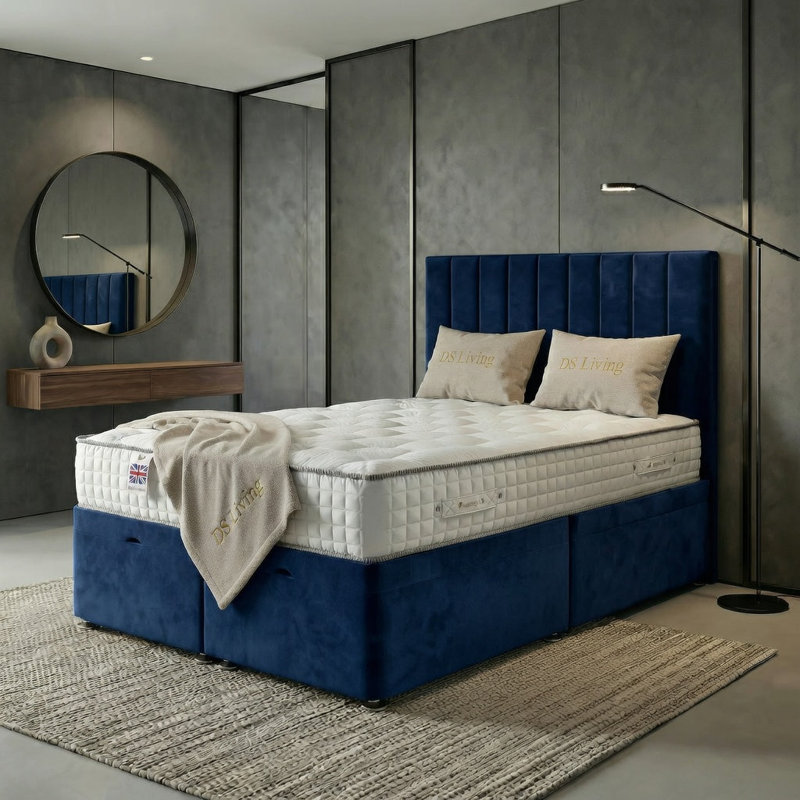 Aether Divan Bed, Single, Dark Blue