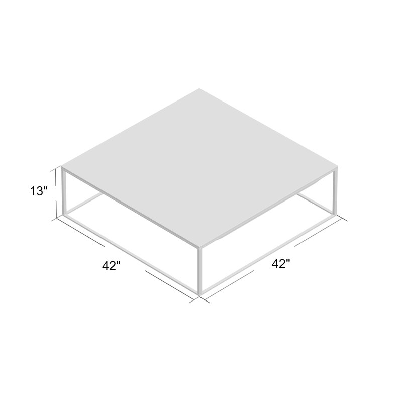 Minimalista Solid Wood Coffee Table, White