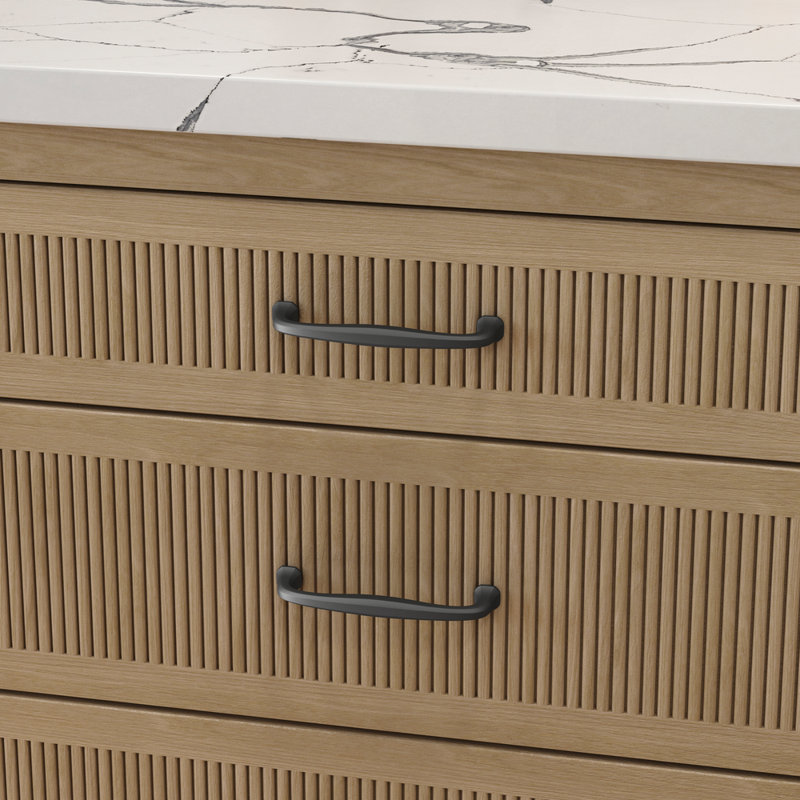 Satin Black Brass Traditional Cup Pull with Mounting Hardware