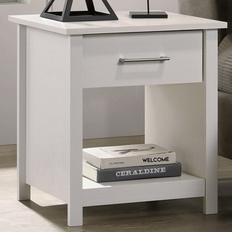 Table de chevet 1 tiroir, table de chevet, Blanc
