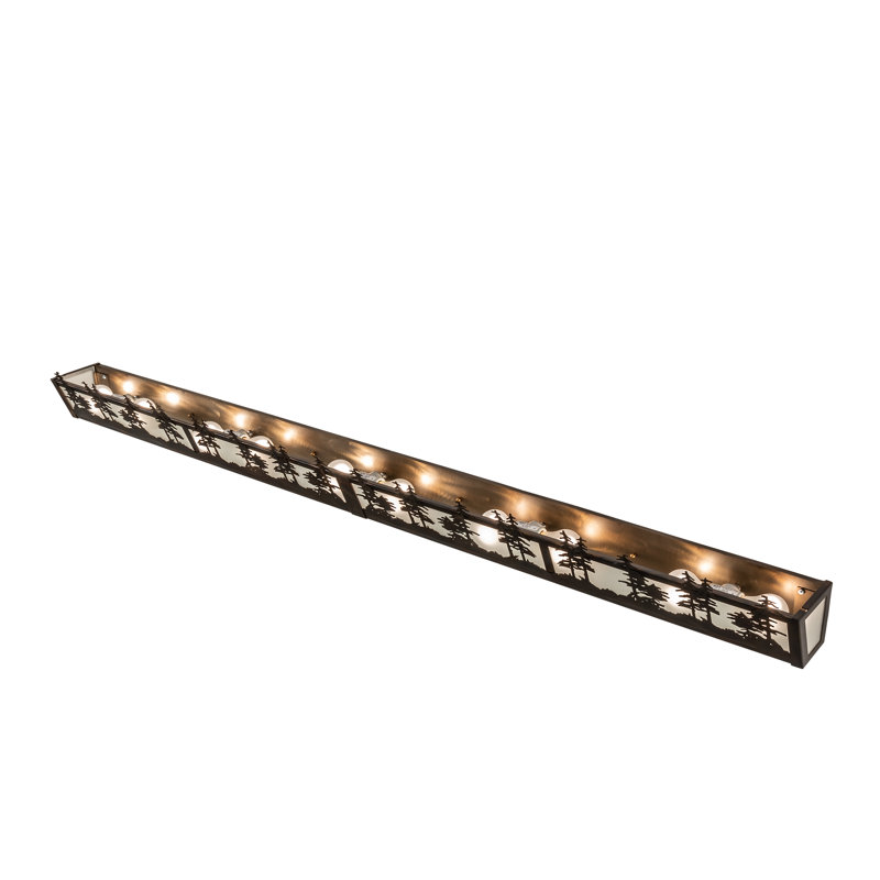 Tall Pines - Light Vanity Light, 7" H x 72" W x 6.25" D, Clear, Light Burnished Antique Copper