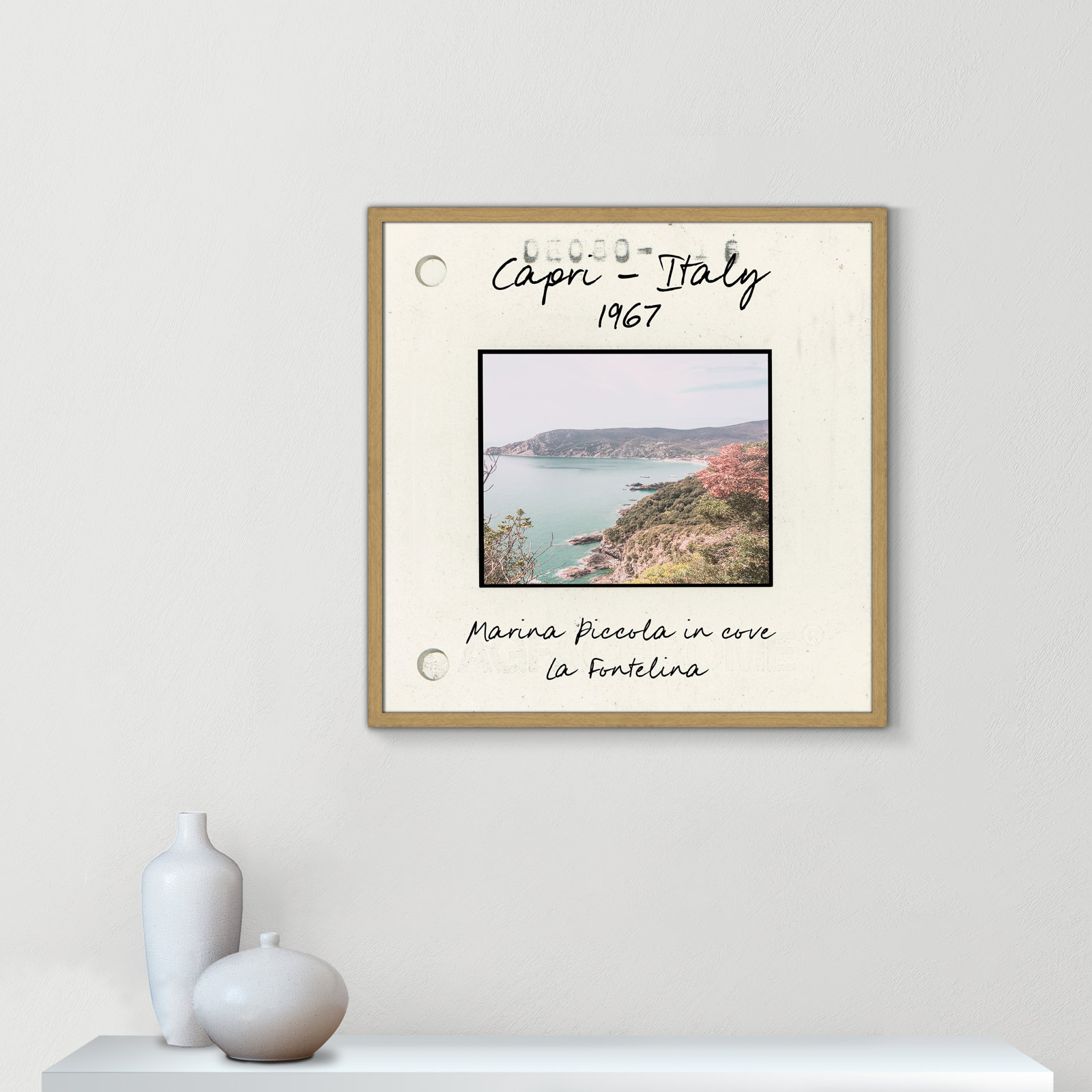 Capri Italy - Marina Picolla in La Fontalina Print by Susan Jill, 27.5" H x 27.5" W x 0.75" D