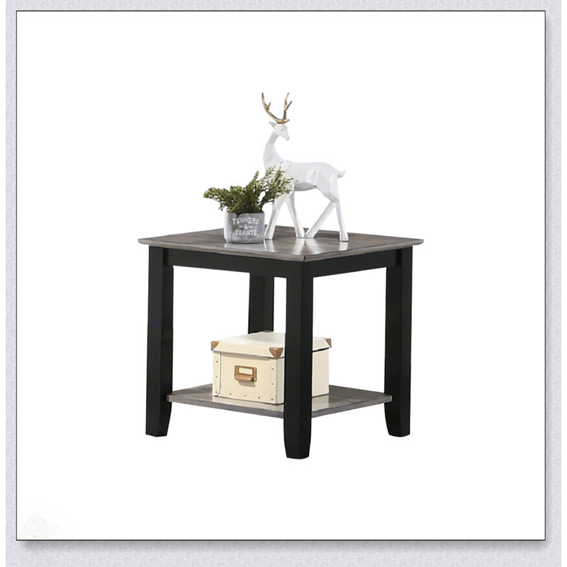 Élégante table de bout brun foncé avec tablette ouverte pour la vie moderne et un rangement supplémentaire, parfaite pour les petits espaces et les décors.