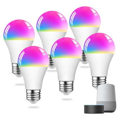 Smart Light Bulbs, Color Changing Light Bulb, Work with Alexa and Google Assistant, Tunable White Multi-Color RGB WiFi LED Light Bulbs, A19, 60 Watt Equivalent E26