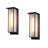 Outdoor Glass Wall Sconce, 20 Inch Extra Large Modern Asian Style Wall Lights, E26 Base, Black