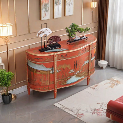 French style semi-circle light luxury sideboard