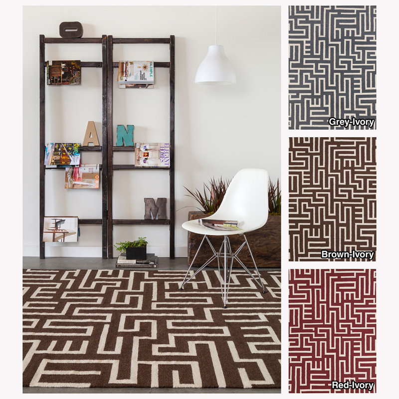 Tapis en laine et coton à motif géométrique Chevella, 7 pi x 10 po