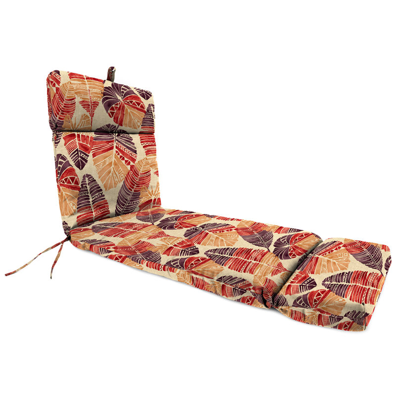 72" x 22" Outdoor Chaise Lounge Cushion with Ties and Loop, Hixon Sunset Paisley