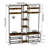 Industrial Corner Coat Rack Bench Shoe Storage Entryway Hall Tree With 10 Hooks