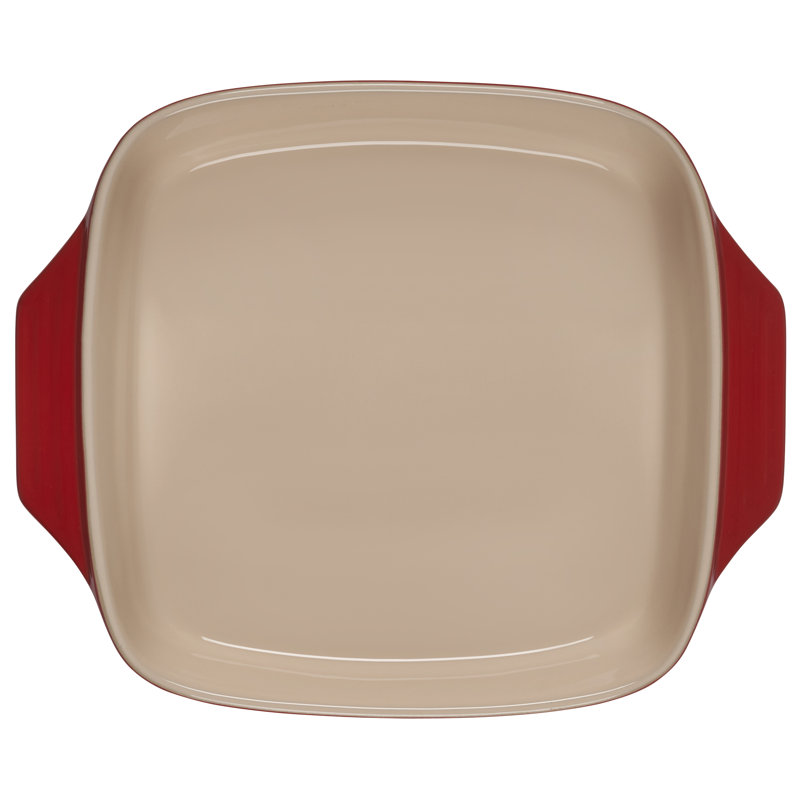 Le Creuset Stoneware Square Casserole with Lid, Cerise