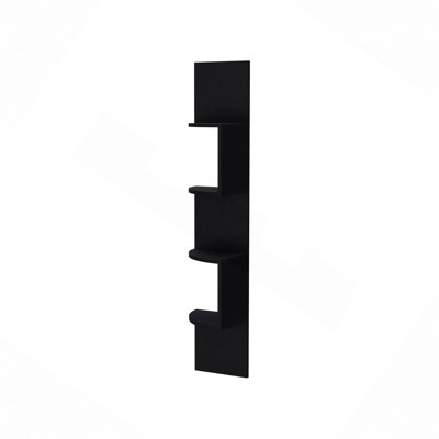 Modern Floating Shelves, Black Full-Wall Floating Shelf