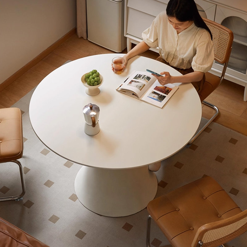 Table de salle à manger blanche, H 29,76 po x L 43,31 po x l 43,31 po