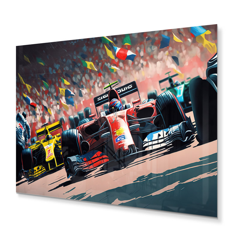Formule de course automobile neuve - décoration murale moderne en métal, H 16 po x l 32 po x P 1 po