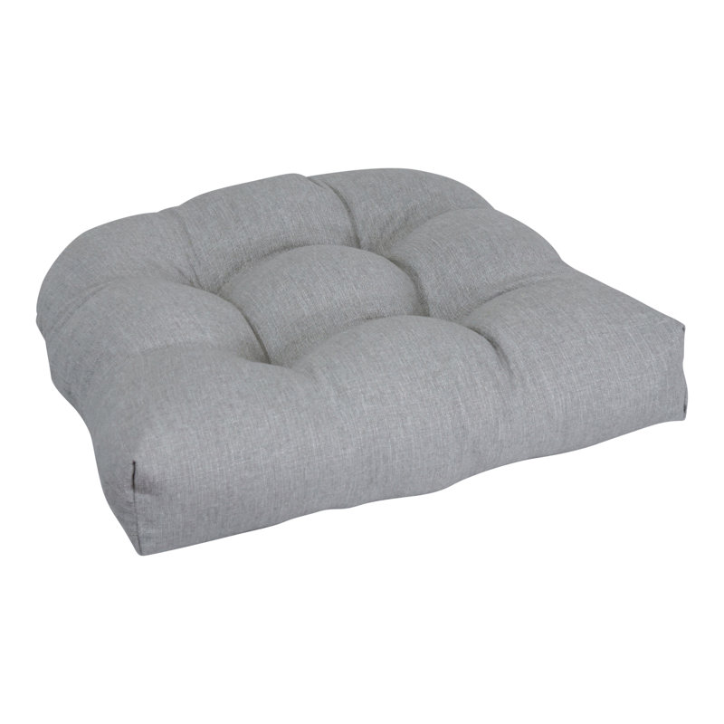 19-Inch Rounded Back Woven Olefin Outdoor Chair Cushion, Gray