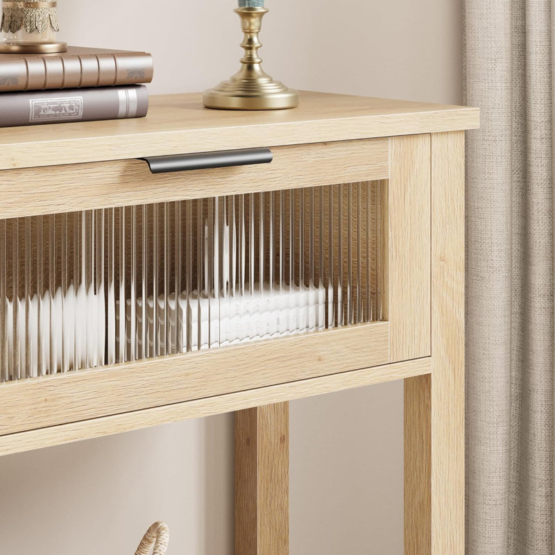 Davaya 43.3'' Console Table, Oak Wood