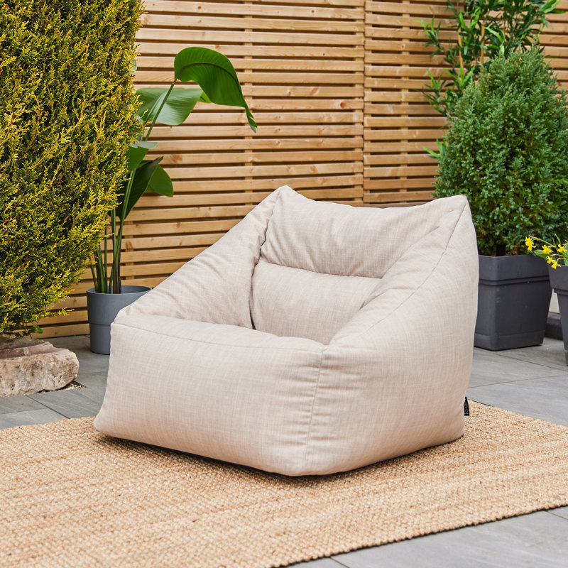 Natalia Outdoor Woven Armchair Bean Bag, Beige
