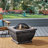 Grey 32" Concrete Fire Pit - Add Warmth To Outdoor Life Wood Burning Patio Heat Focus Point