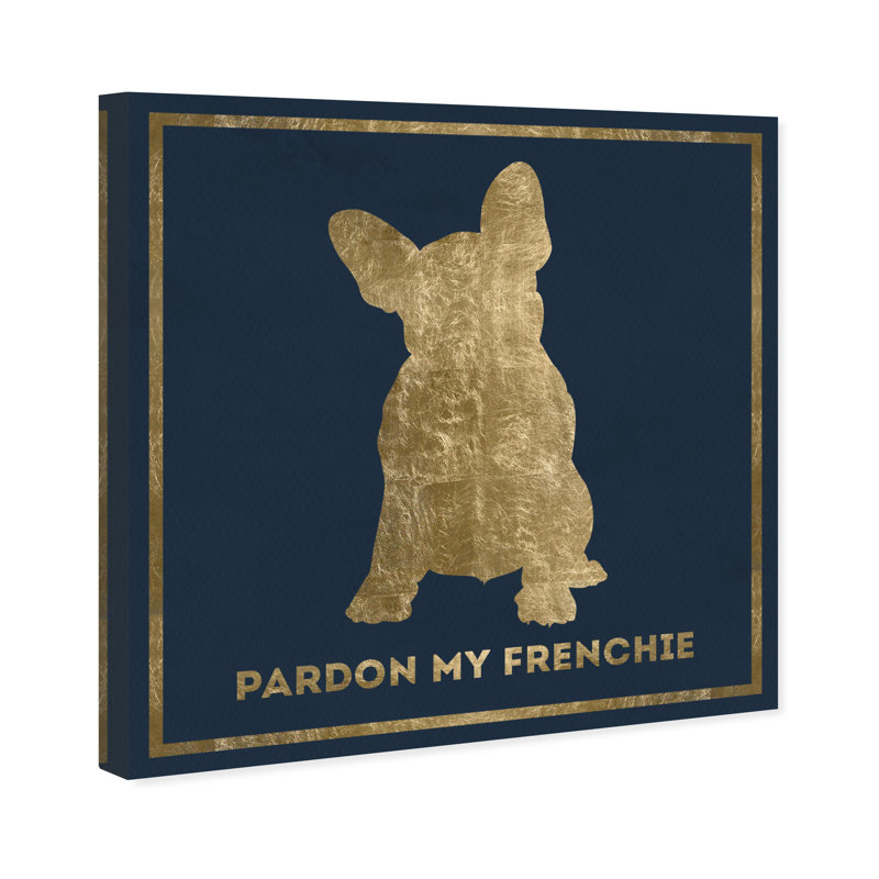 « frenchie », impression sur toile tendue, H 20 po x l 20 po x P 1,5 po