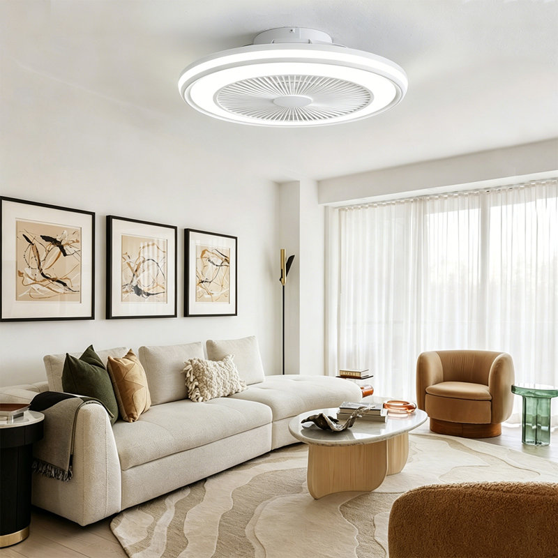 Makaiyla 20" Smart Dimmable RGB Indoor Ceiling Fan Lights with Remote/APP/Voice Control, 6 Speeds, Timer, Quiet DC Motor