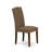 5 Piece Dinette Set for 4 Includes a Square Dining Room Table and 4 Dark Coffee Linen Fabric Parson Dining Chairs, Mahogany-1991832407-1991832404-1921175758