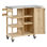 Station de préparation de cuisine pliable pour l'extérieur avec îlot de cuisine, roulettes verrouillables, armoire de rangement et porte-serviettes pour l'extérieur