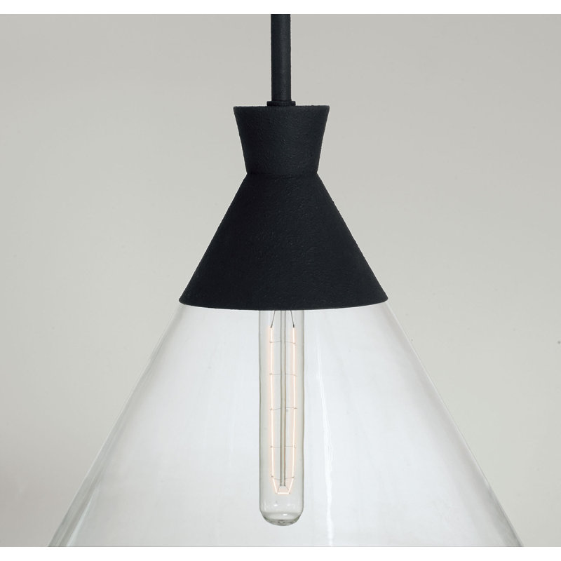 Luminaire suspendu conique à 1 lumière , Noir
