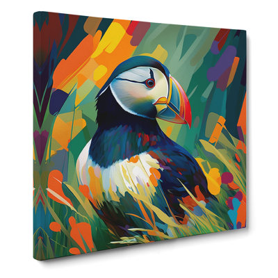 Puffin Fauvism - Wrapped Canvas